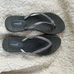 Capelli of New York Women's Sparkly Gray Sandals
